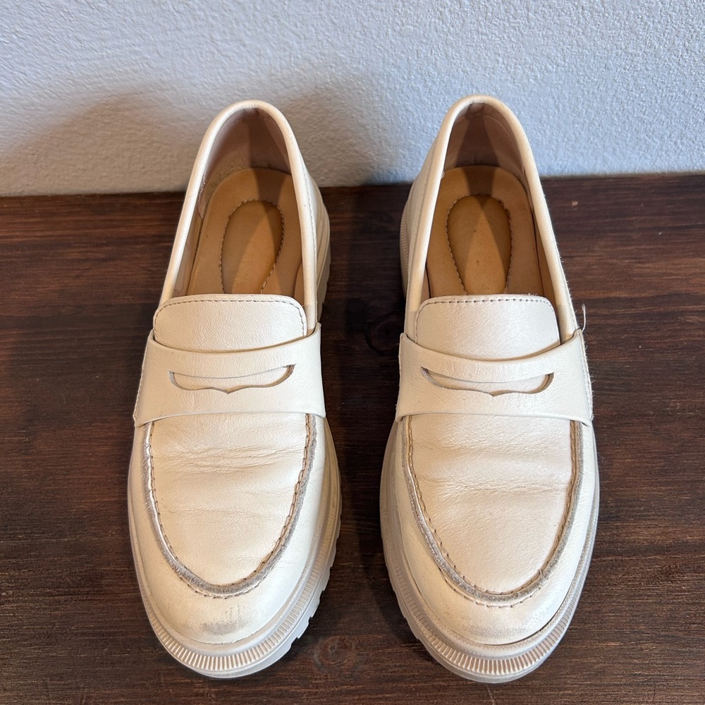 Portland Leather Patina Zoe Cream Mules